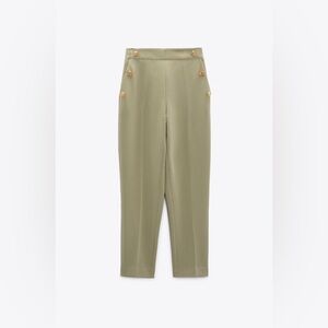 ZARA Straight leg pants with metallic buttons